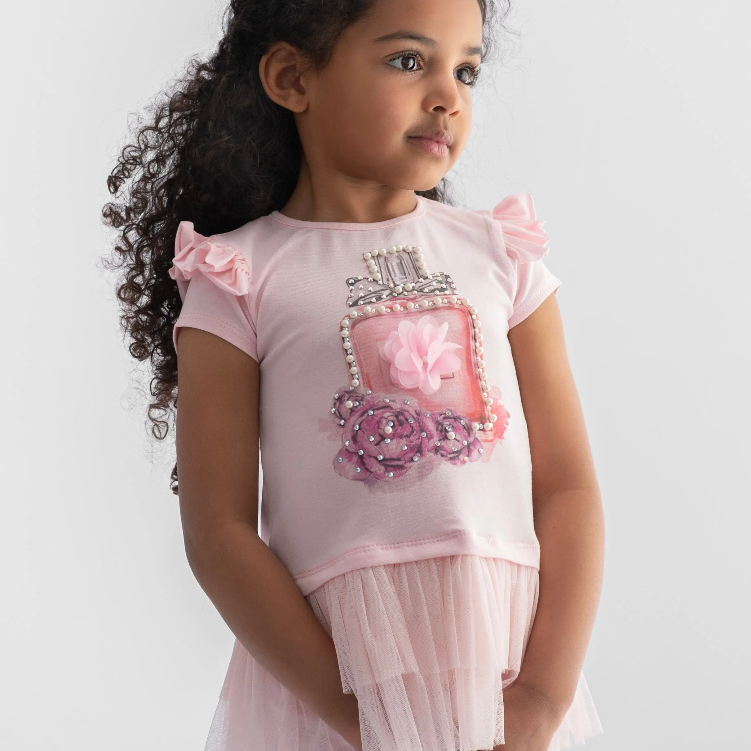 CARAMELO KIDS - Perfume Bottle Legging Set - Pink