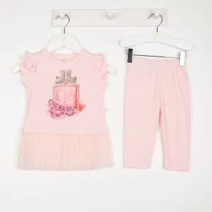 CARAMELO KIDS - Perfume Bottle Legging Set - Pink