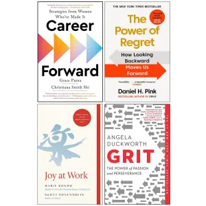Career Forward, The Power of Regret, Joy at Work & Grit The Power of Passion and Perseverance 4 Books Collection Set