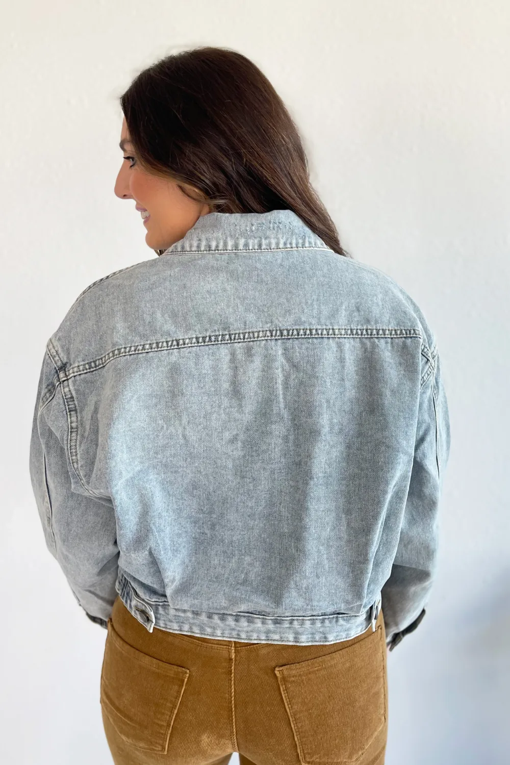 Cargo Pocket Denim Cropped Jacket