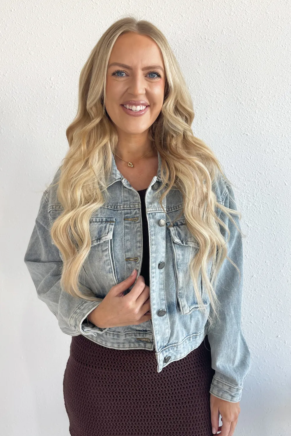 Cargo Pocket Denim Cropped Jacket