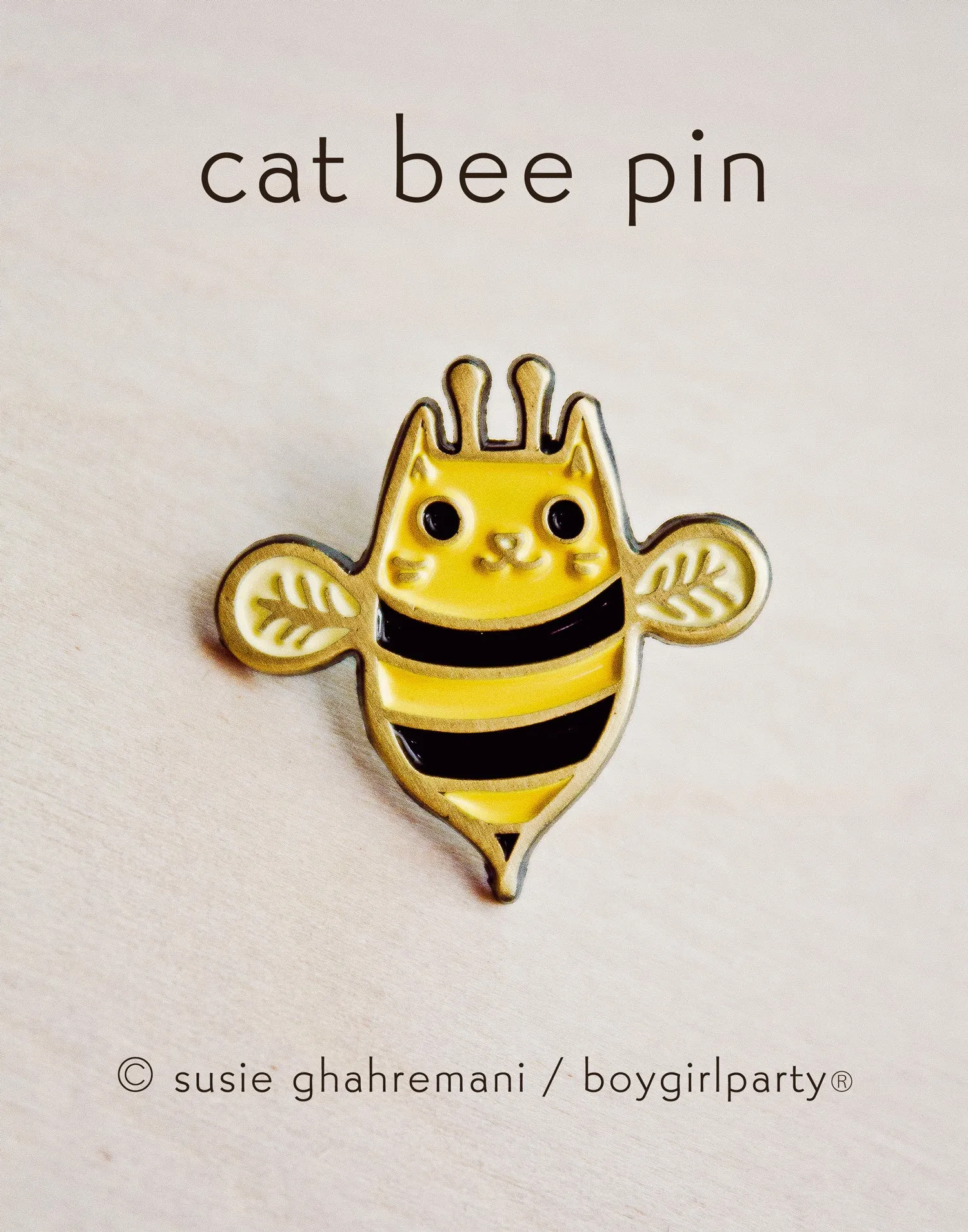 Cat Bee Enamel Pin - Bee Cat Pin - Kawaii cute enamel pin by boygirlparty