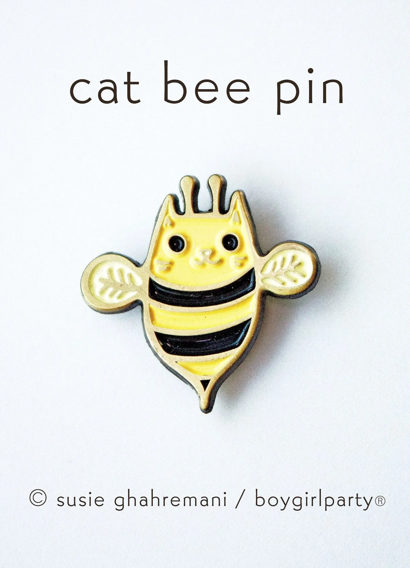 Cat Bee Enamel Pin - Bee Cat Pin - Kawaii cute enamel pin by boygirlparty