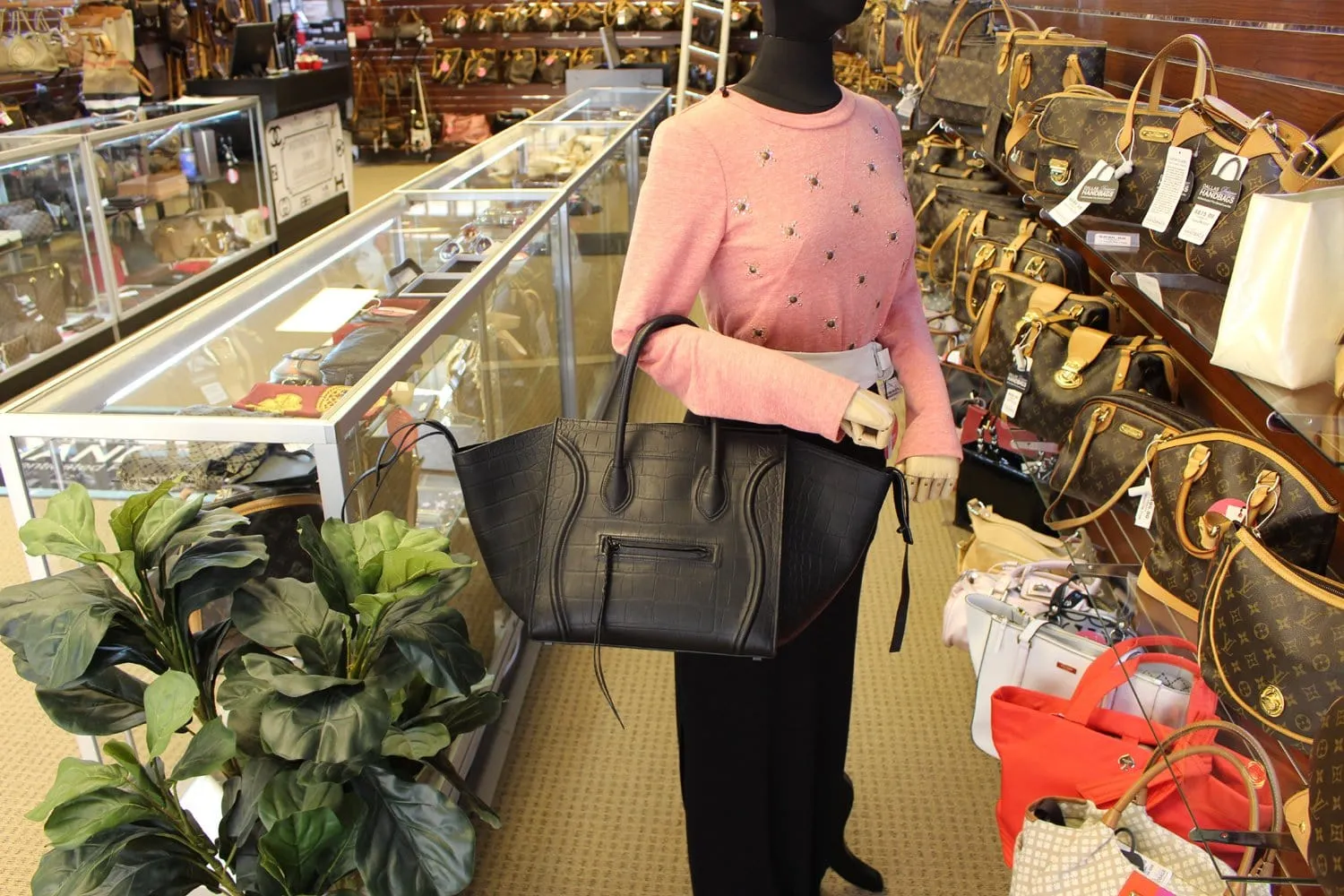 Celine Handbags - Celine Black Phantom Bag Embossed