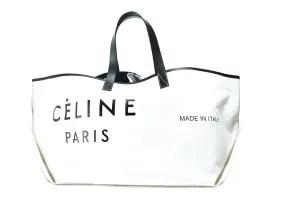 Celine Textile Large Made In Italy Tote White Black