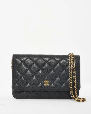 Chanel Black Caviar Leather Wallet On Chain GHW