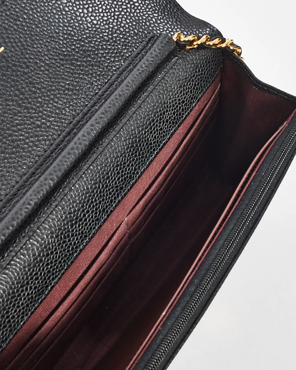 Chanel Black Caviar Leather Wallet On Chain GHW