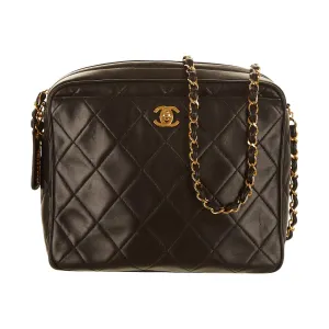 Chanel Black Lambskin Camera Bag