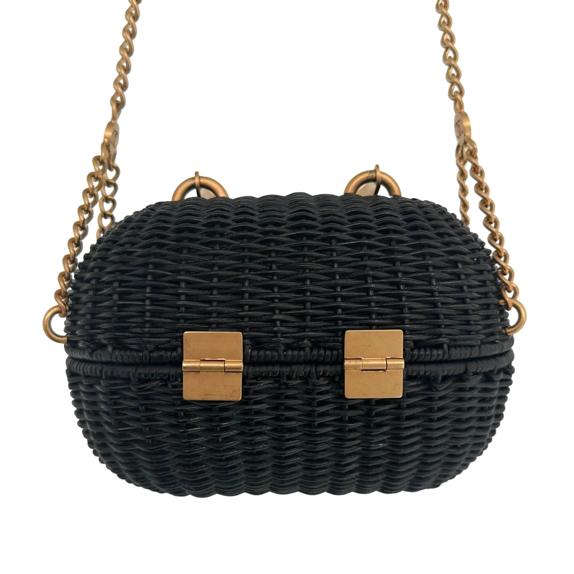 Chanel Black Mini Heart Lock Basket Bag