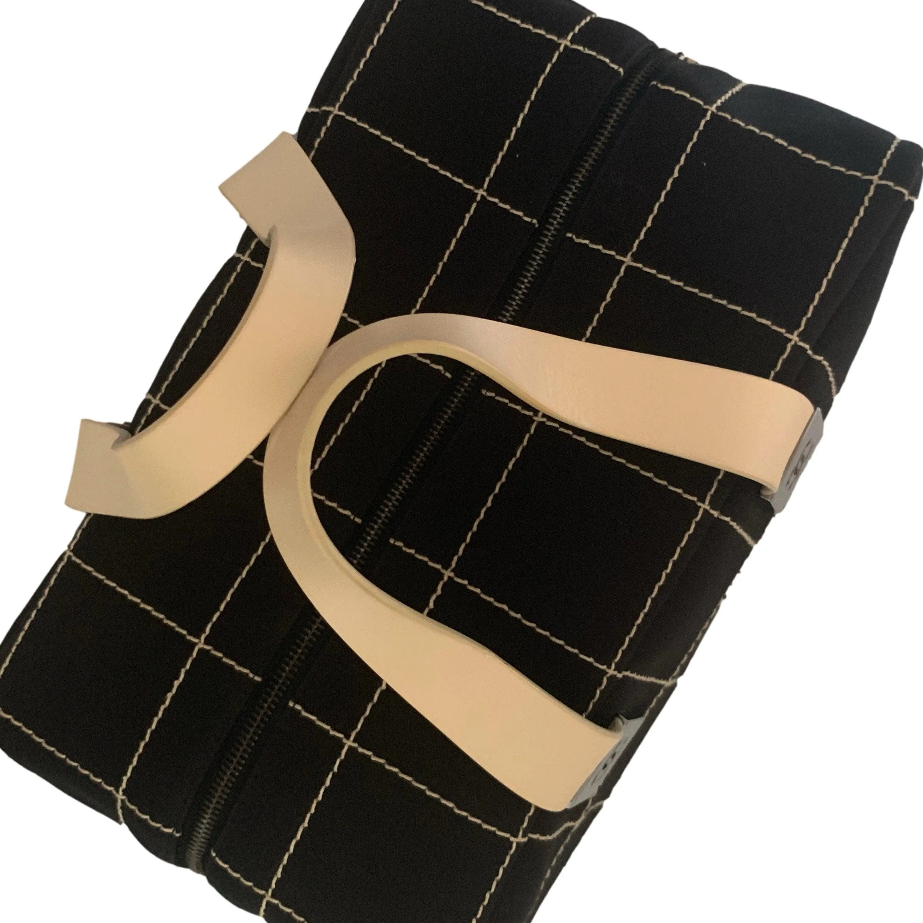 Chanel Black Square Stitch Boston Bag