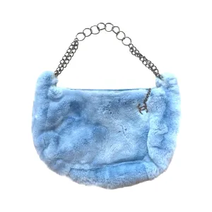 Chanel Blue Fur Chain Bag