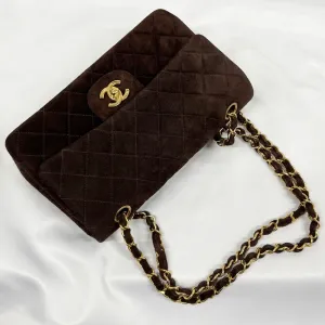 Chanel Brown Suede Medium Flap Bag