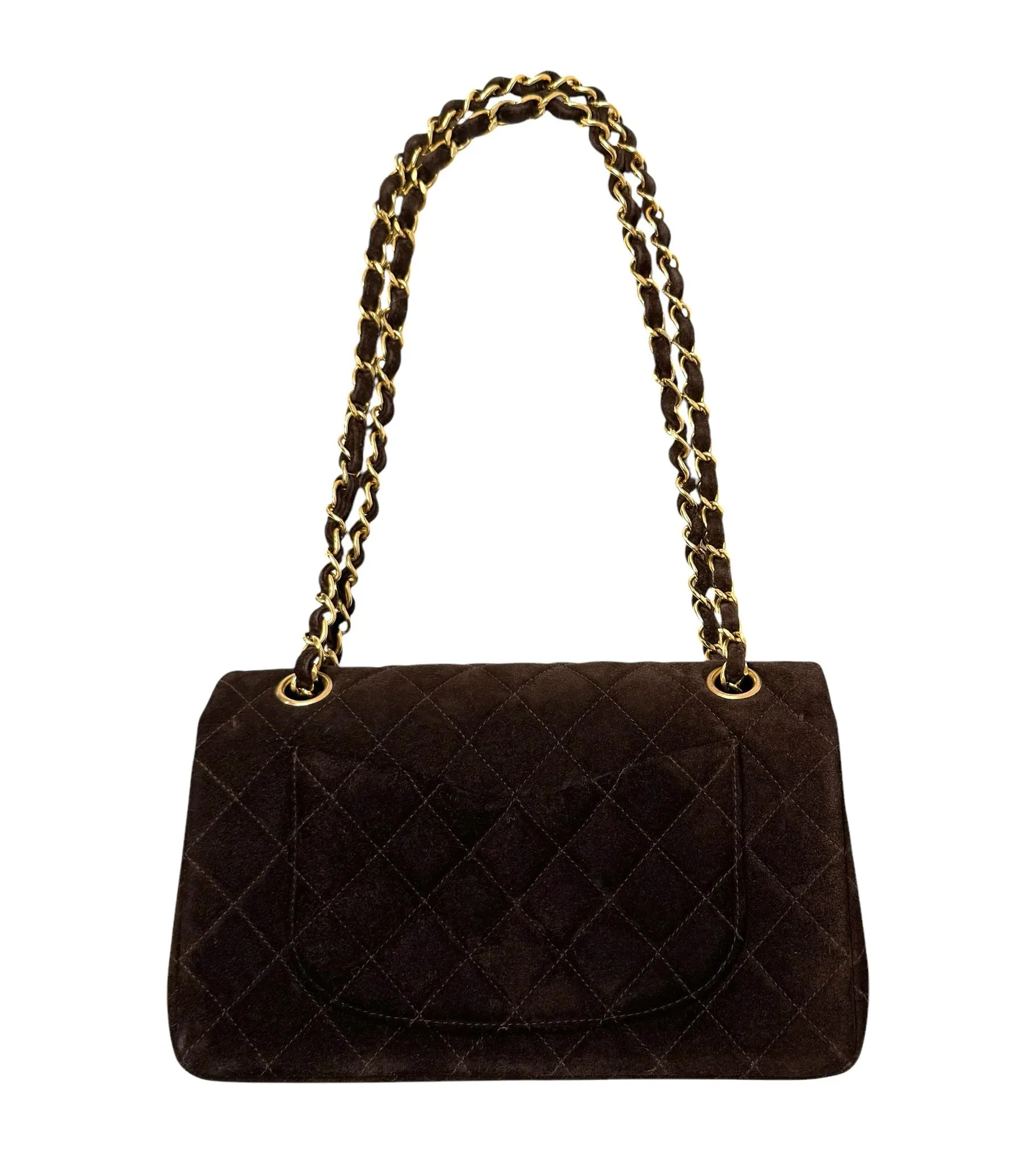 Chanel Brown Suede Medium Flap Bag