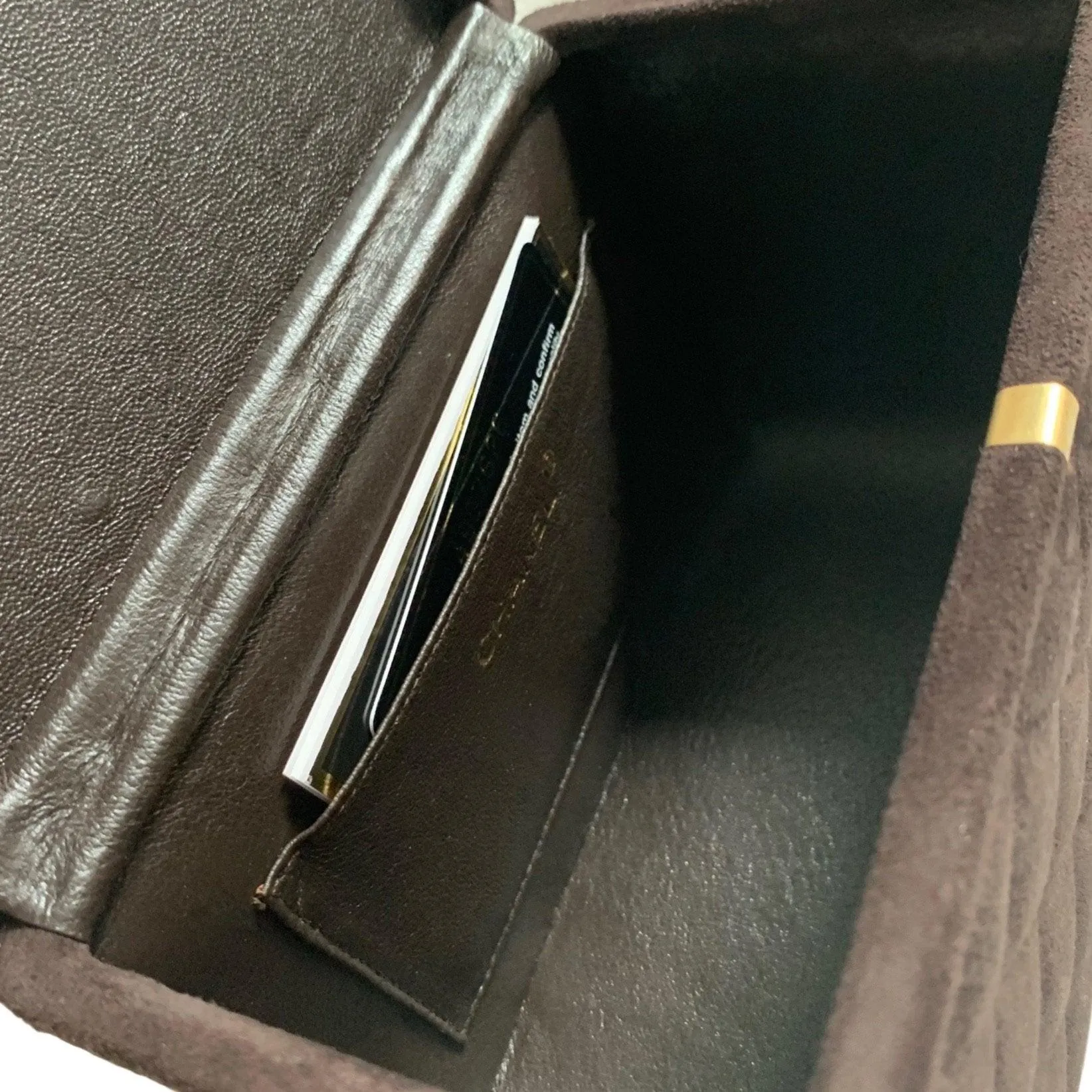 Chanel Brown Tortoise Suede Box Bag