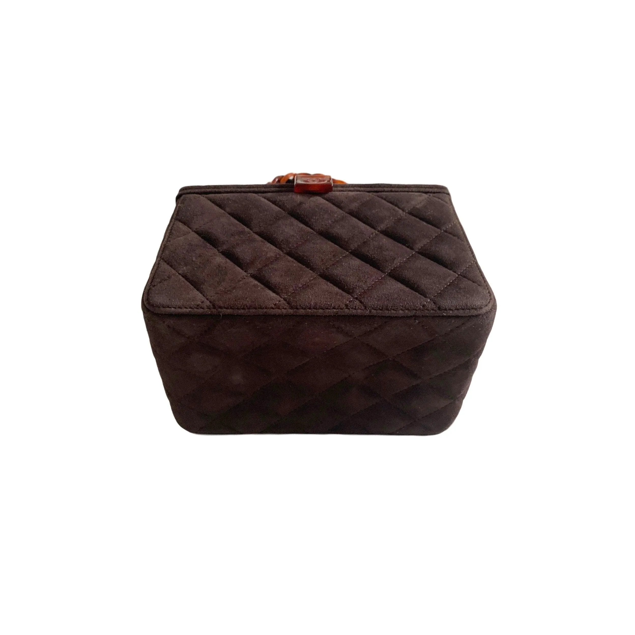Chanel Brown Tortoise Suede Box Bag