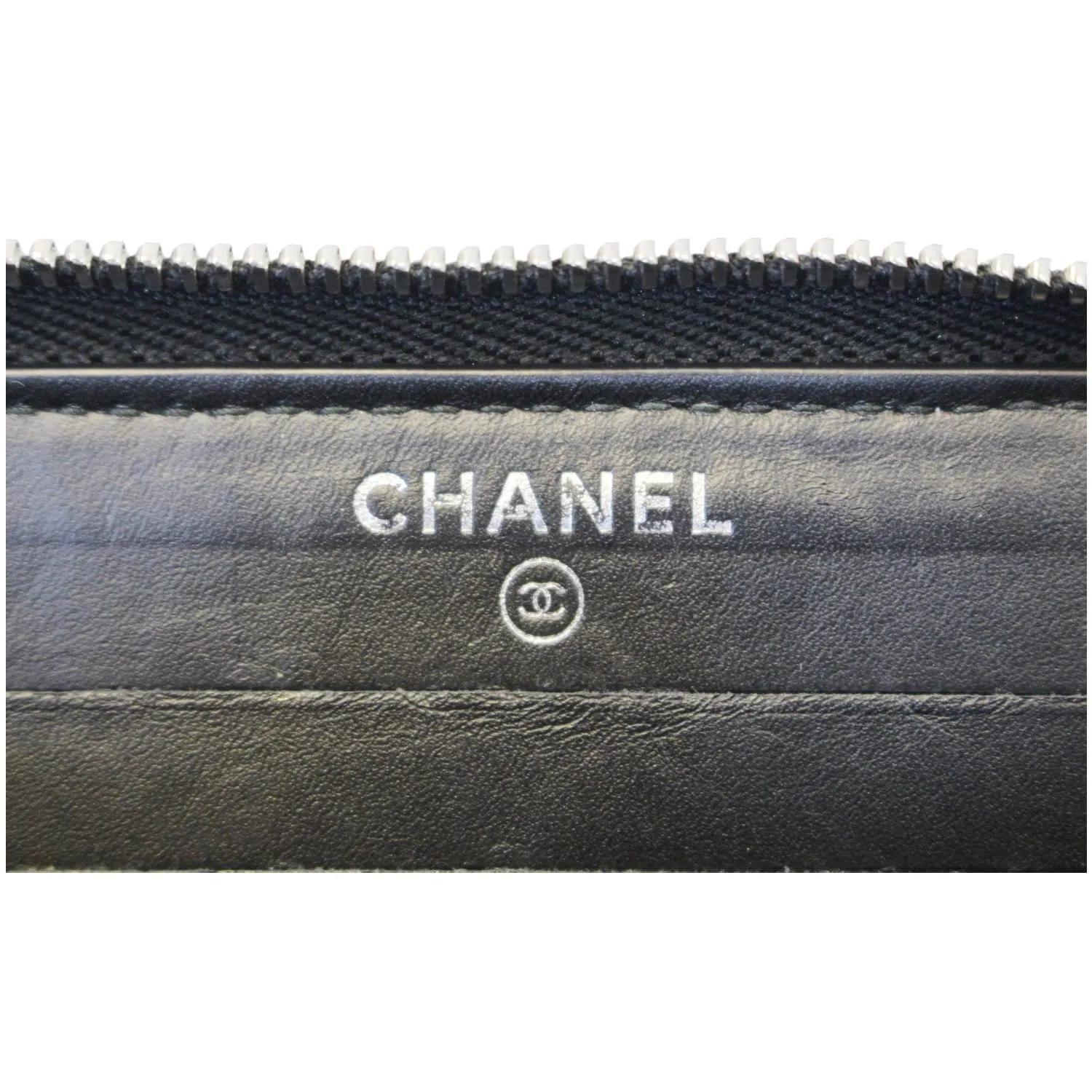 CHANEL Camellia Long Zippy studded Wallet Black