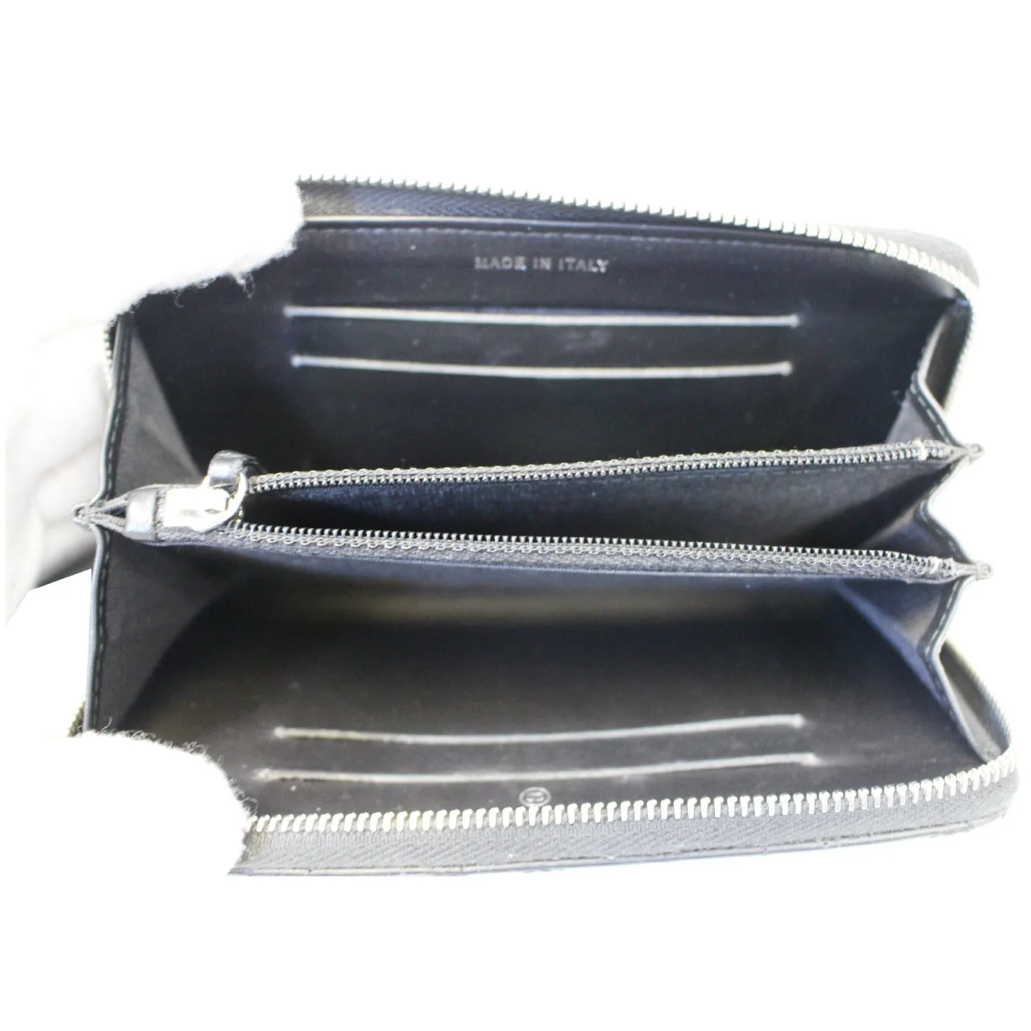 CHANEL Camellia Long Zippy studded Wallet Black