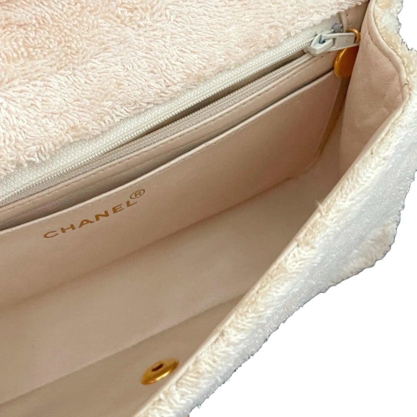 Chanel Nude Terry Cloth Flap Bag