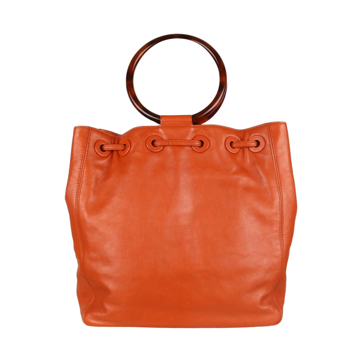 Chanel Orange Logo Ring Handle Bag