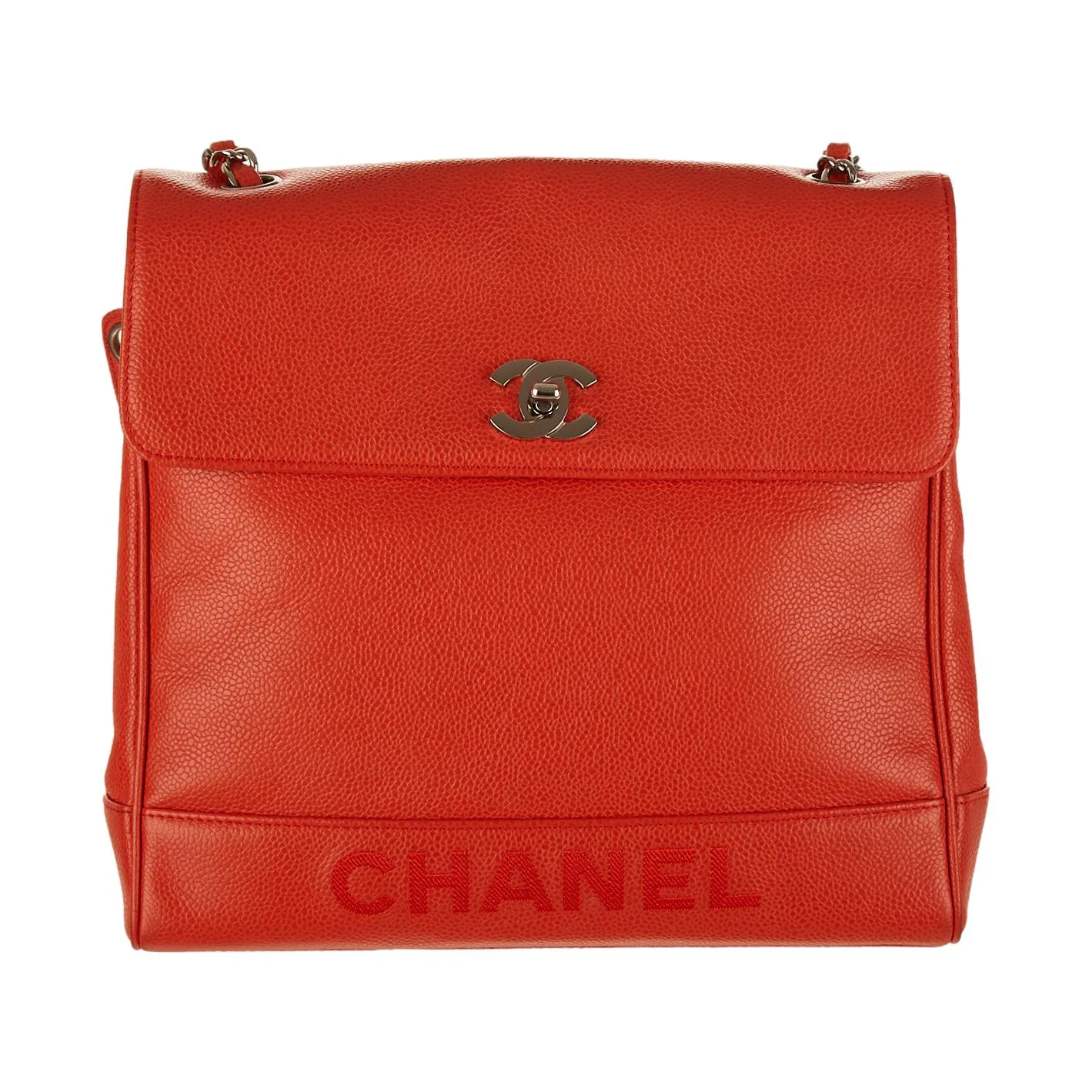 Chanel Orange Logo Shoulder Bag