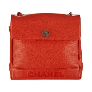 Chanel Orange Logo Shoulder Bag