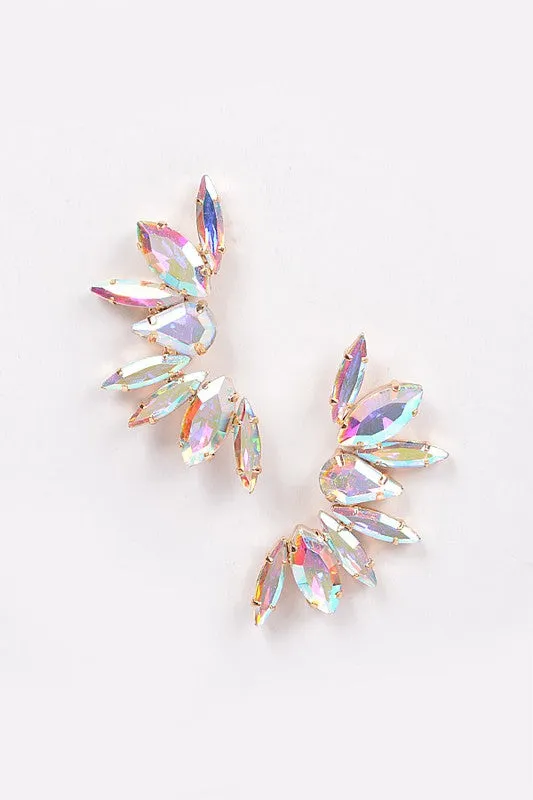 Charismatic Crystal Half Circle Earring - AB