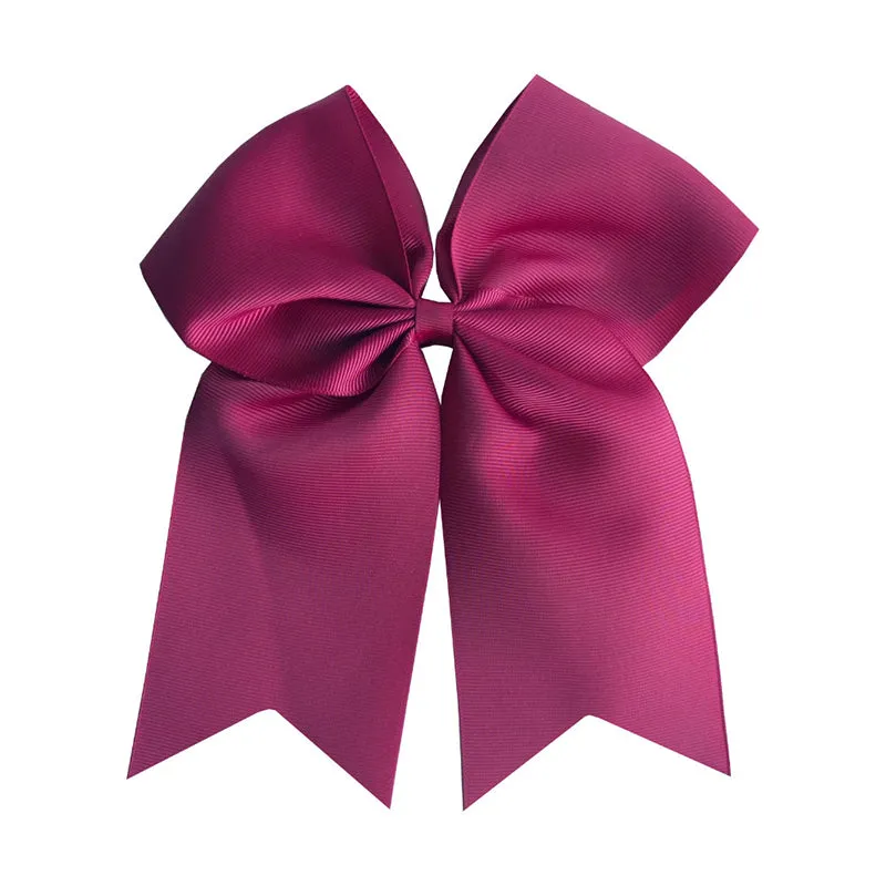 Chixx Solid Plain Basic Cheer Dance Softball Bows - Maroon