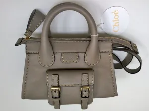 Chloé Edith Mini Grey Leather Handbag Crossbody Small Bag