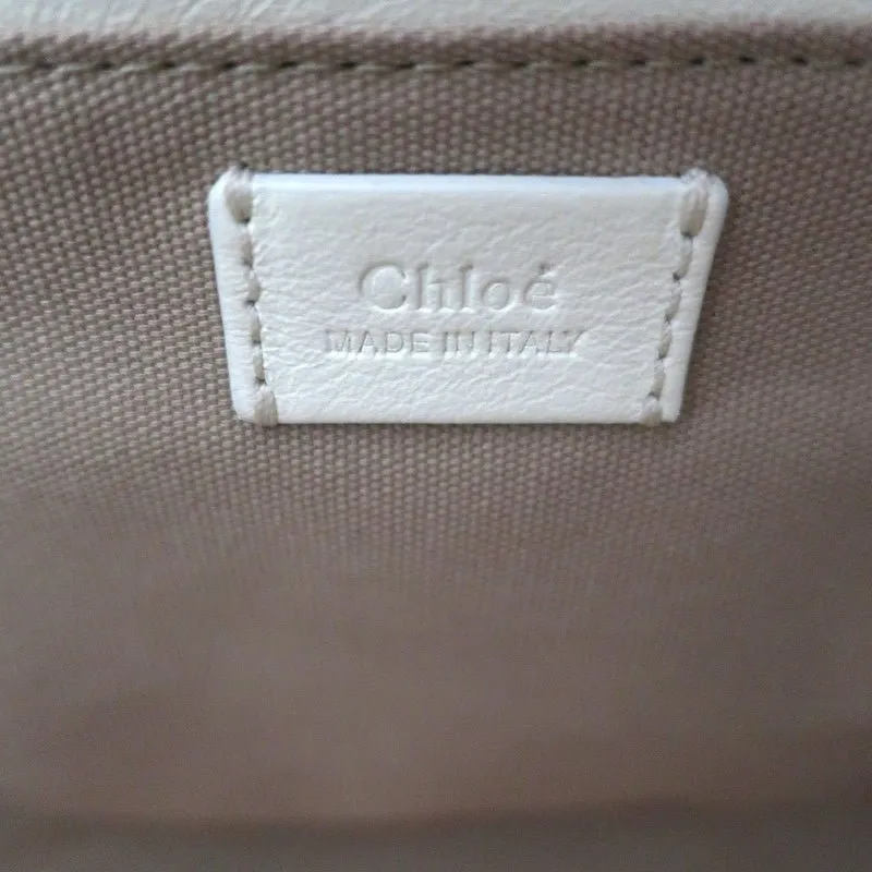 Chloe Roy Bucket Bag Cream Leather Small Crossbody Shoulder Bag