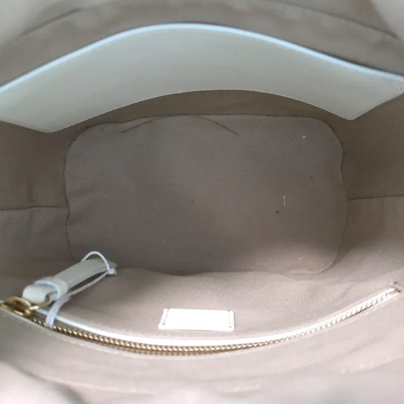 Chloe Roy Bucket Bag Cream Leather Small Crossbody Shoulder Bag