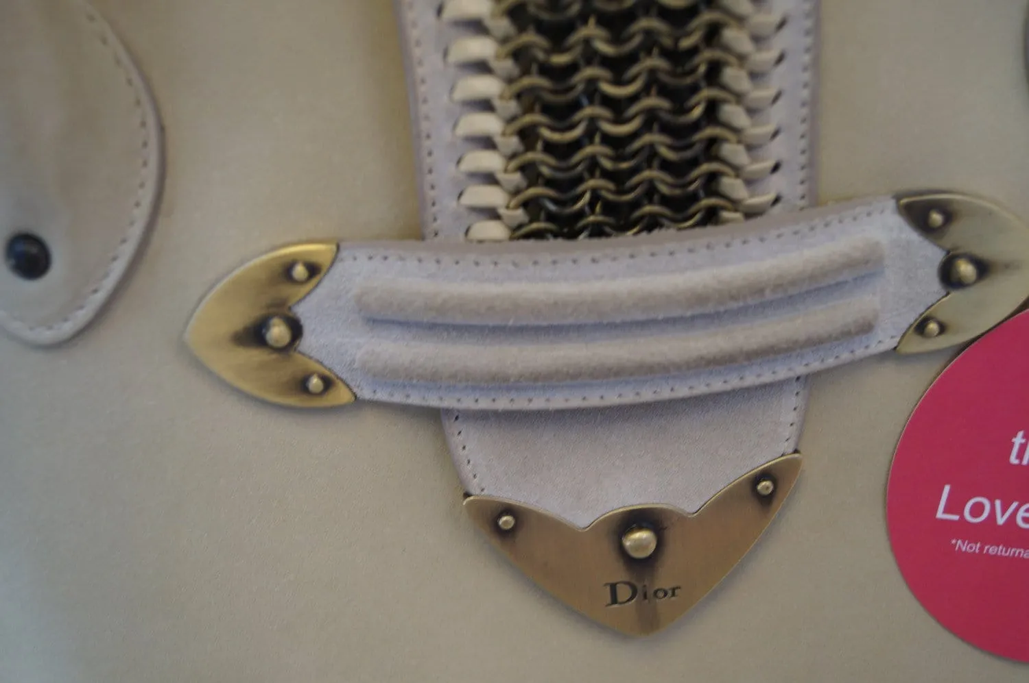 CHRISTIAN DIOR Beige Leather Suede Shoulder Bag - Last Call