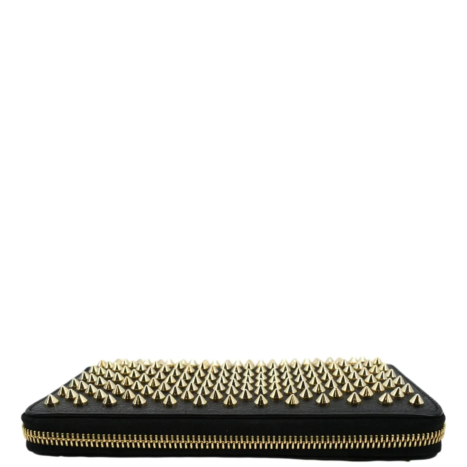 CHRISTIAN LOUBOUTIN Panettone Studded Leather Zippy Wallet Black
