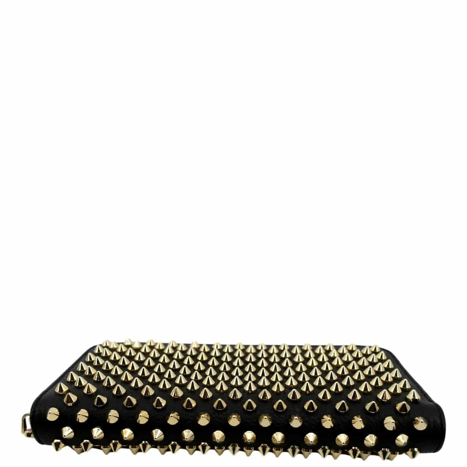 CHRISTIAN LOUBOUTIN Panettone Studded Leather Zippy Wallet Black