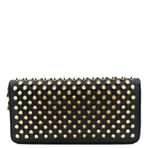 CHRISTIAN LOUBOUTIN Panettone Studded Leather Zippy Wallet Black