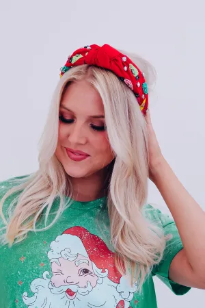 Christmas Lights See Bead Headband - Red