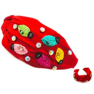 Christmas Lights See Bead Headband - Red