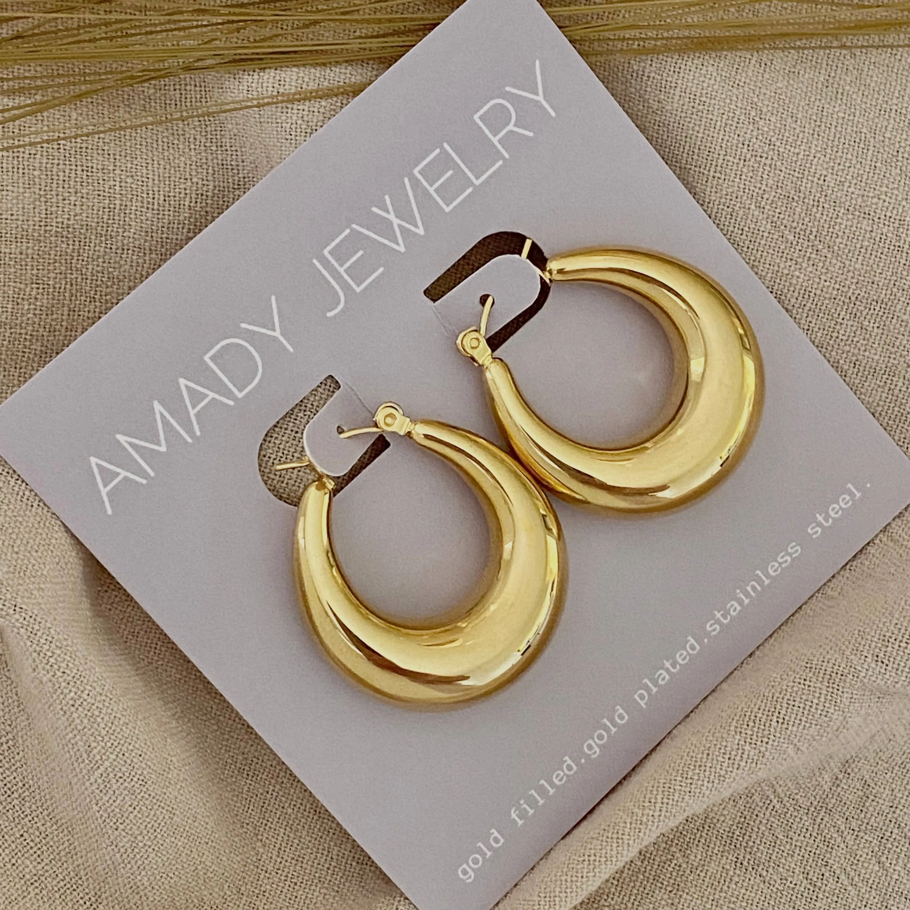 Chubby Oval Hoop Earring