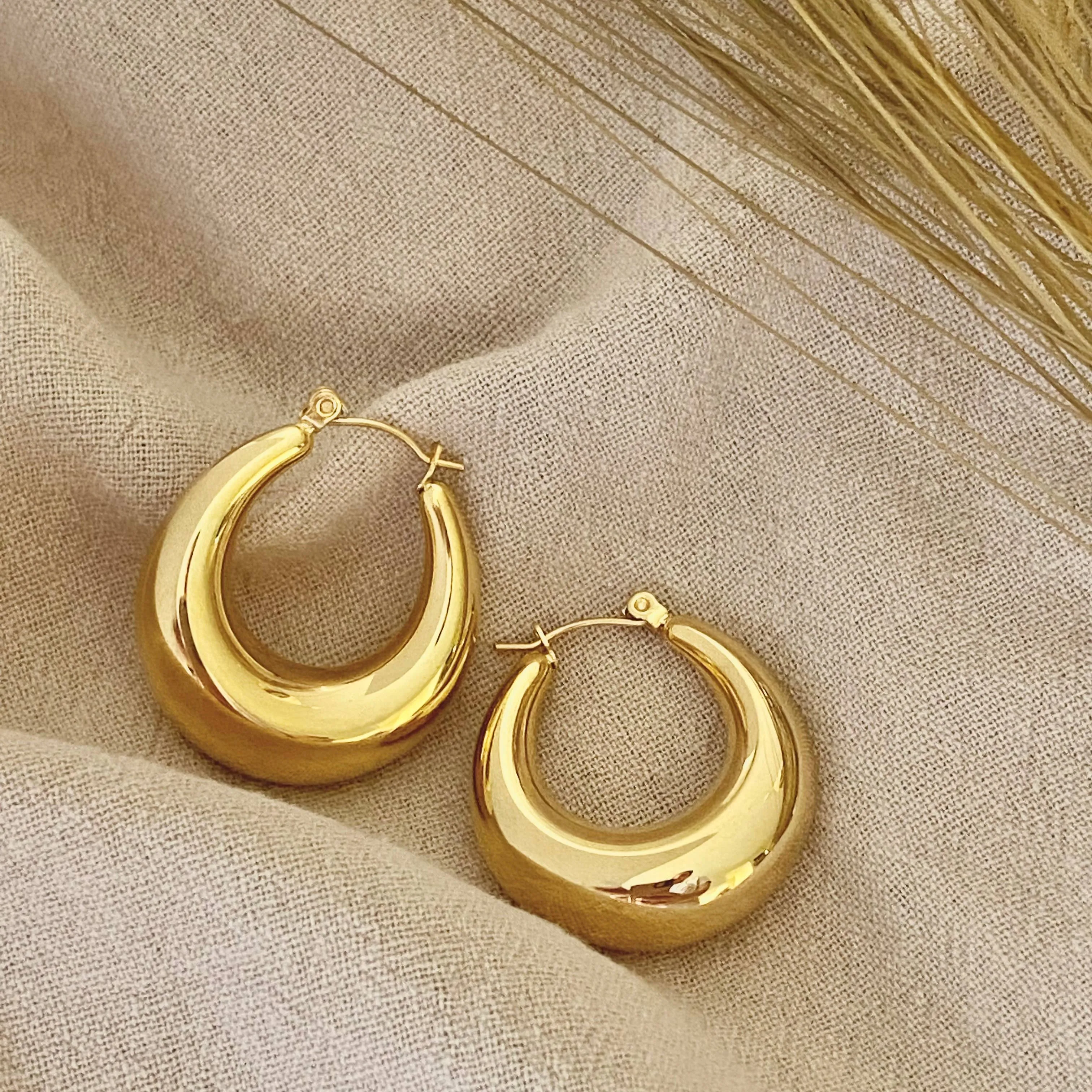 Chubby Oval Hoop Earring