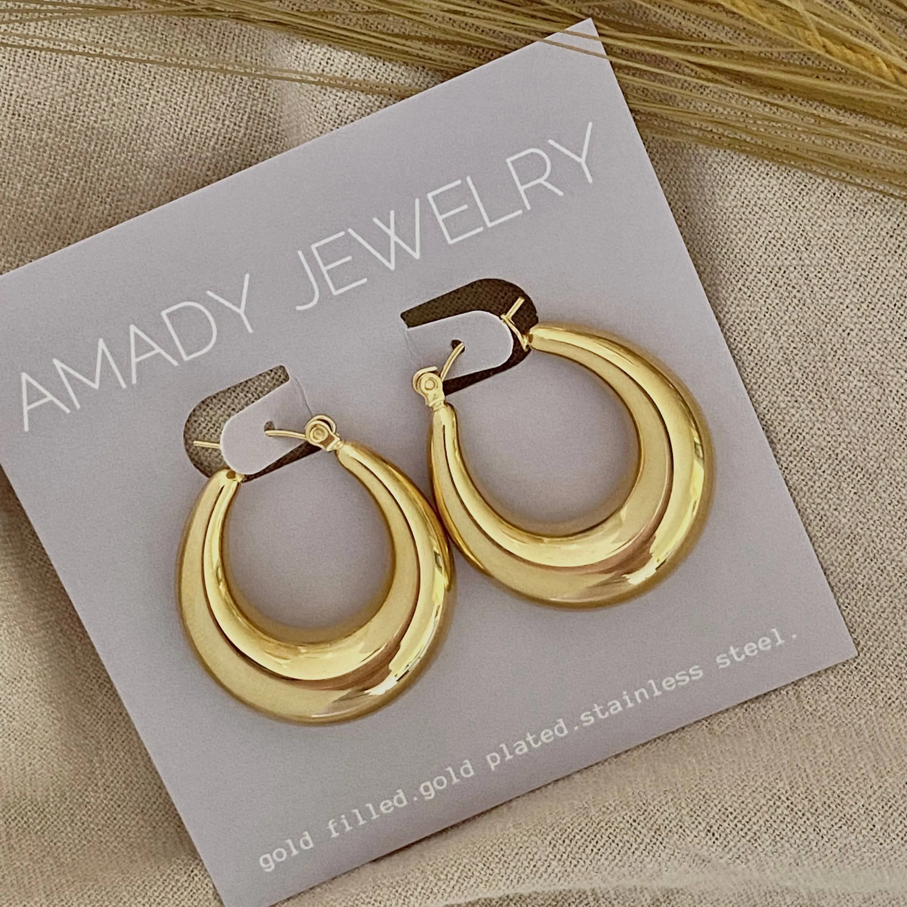 Chubby Oval Hoop Earring