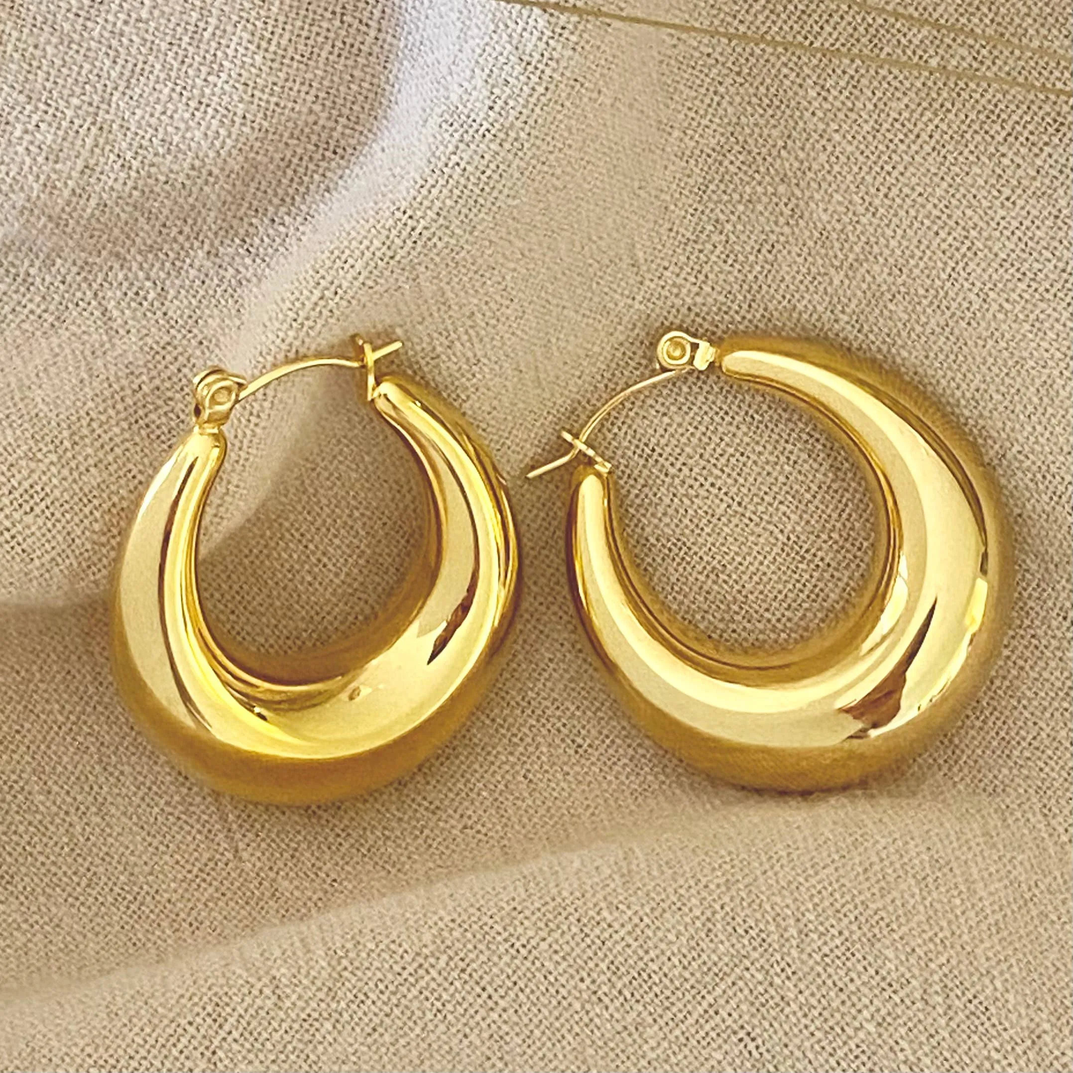Chubby Oval Hoop Earring