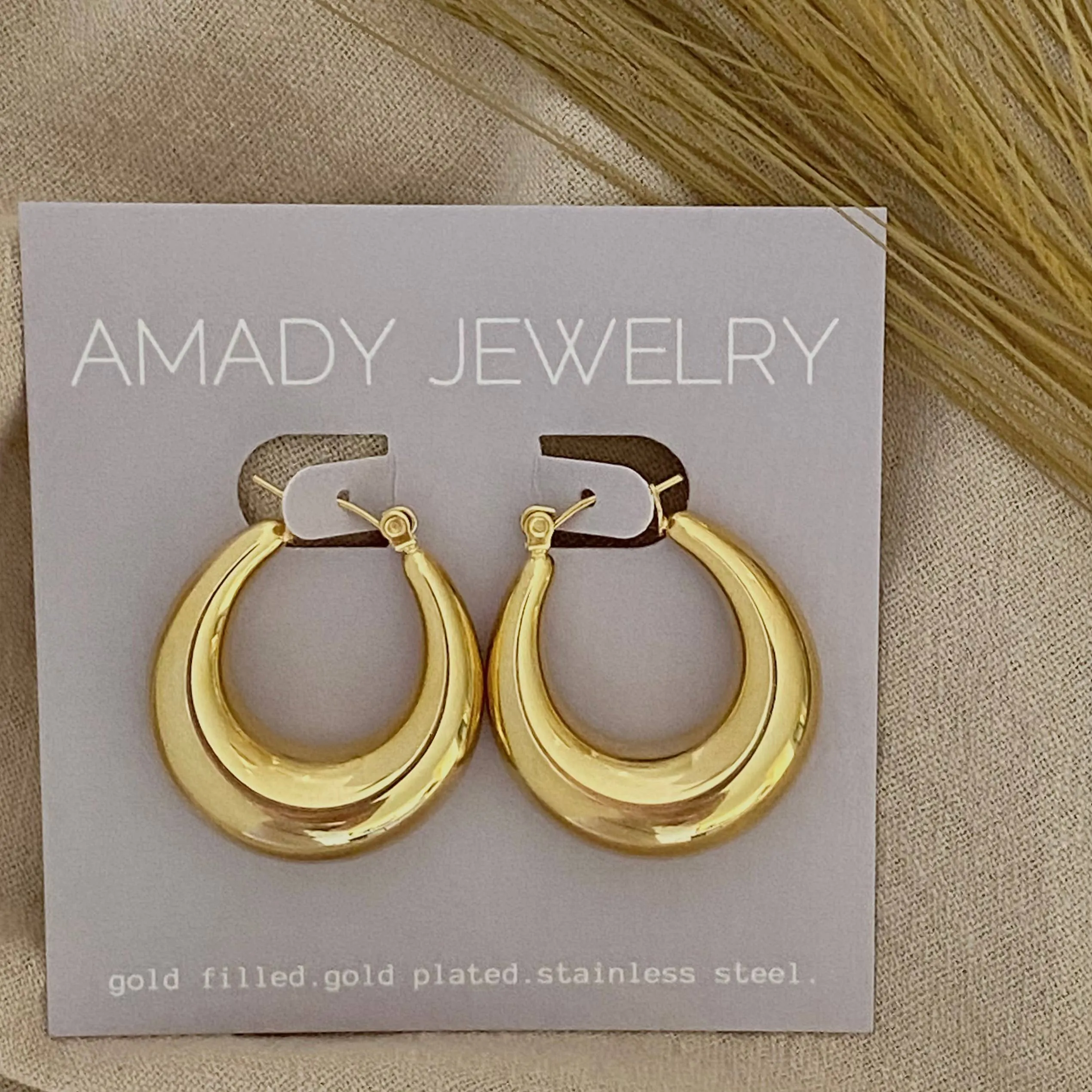 Chubby Oval Hoop Earring