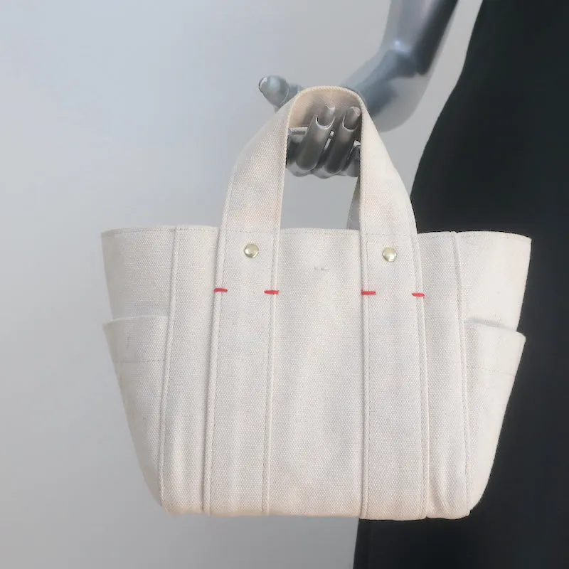 Clare V. Le Petit Box Tote Natural Canvas Small Bag