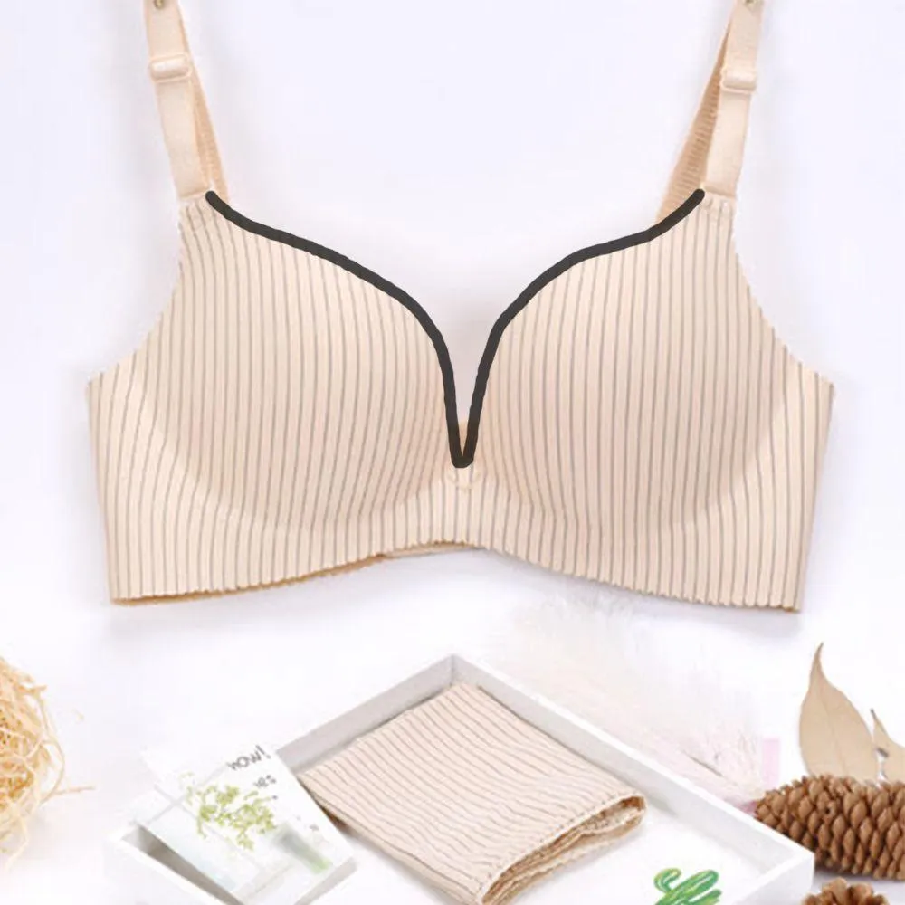 Classic Fashion Bra Panty Set - Double Padded Non Wired Seamless Bra - T-shirt Bra