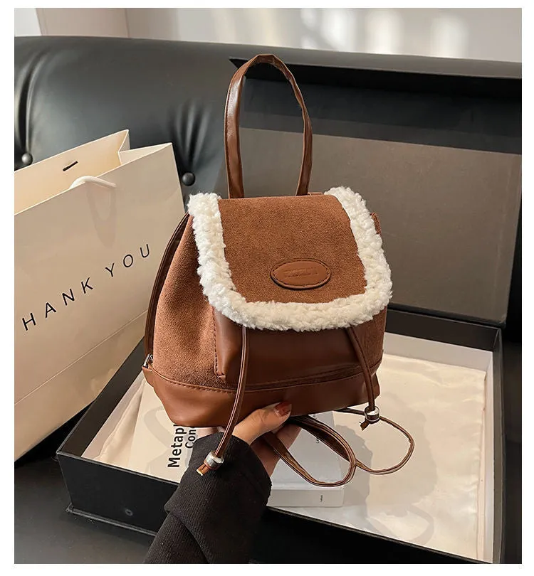 Classic Women's Design Retro Fashion Furry Backpacks