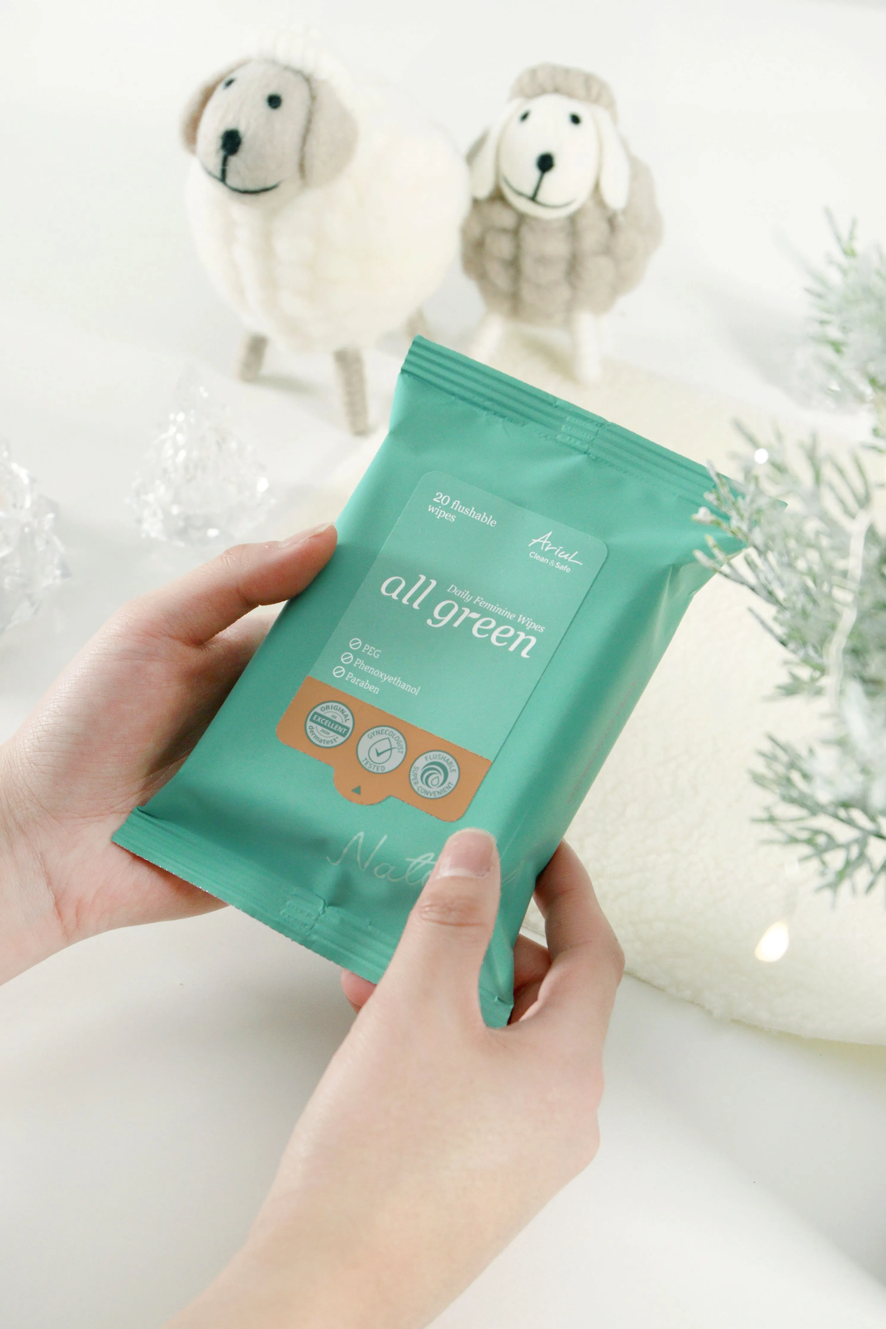 Clean & Safe All Green Feminine Wipes - 20 Wipes