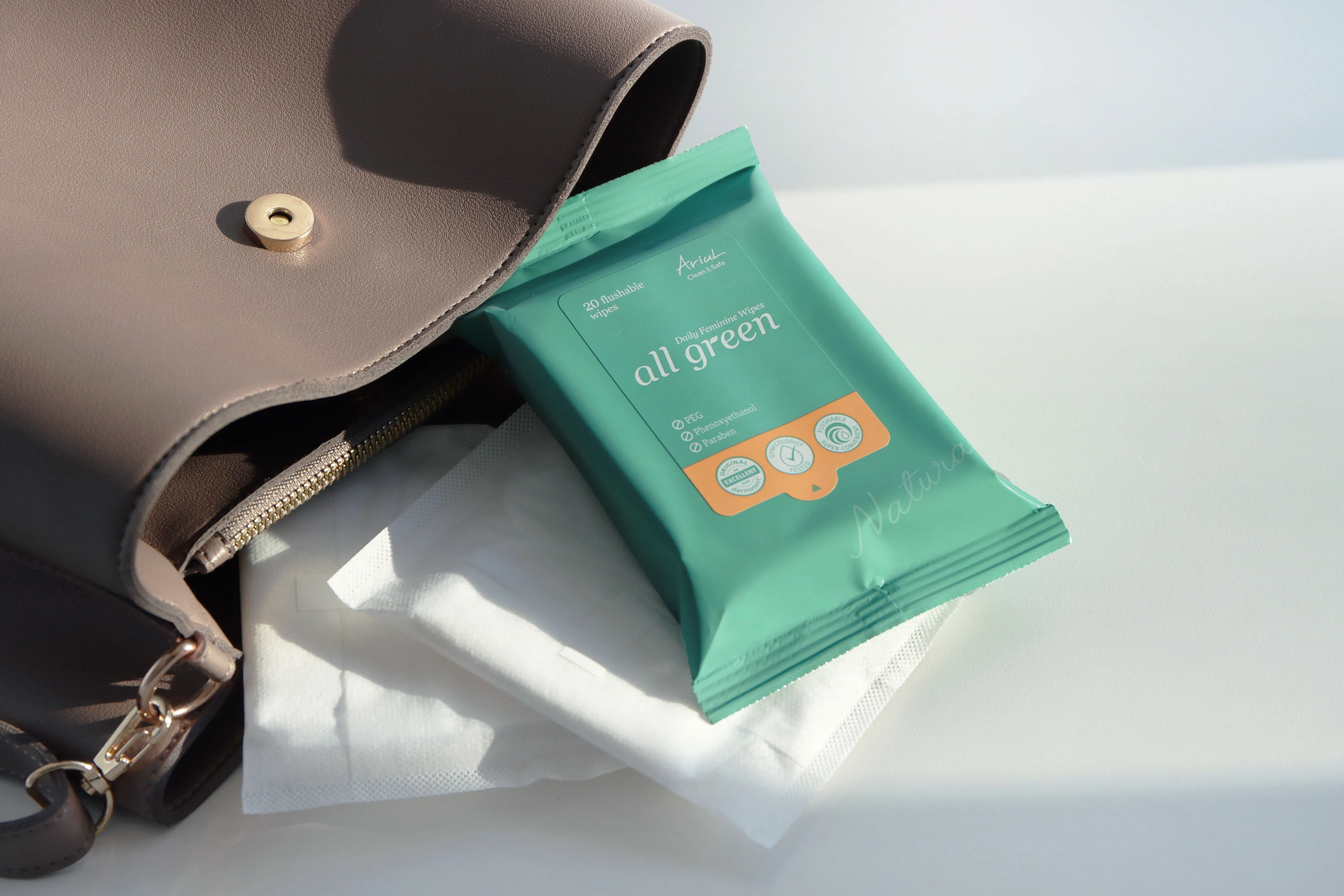 Clean & Safe All Green Feminine Wipes - 20 Wipes