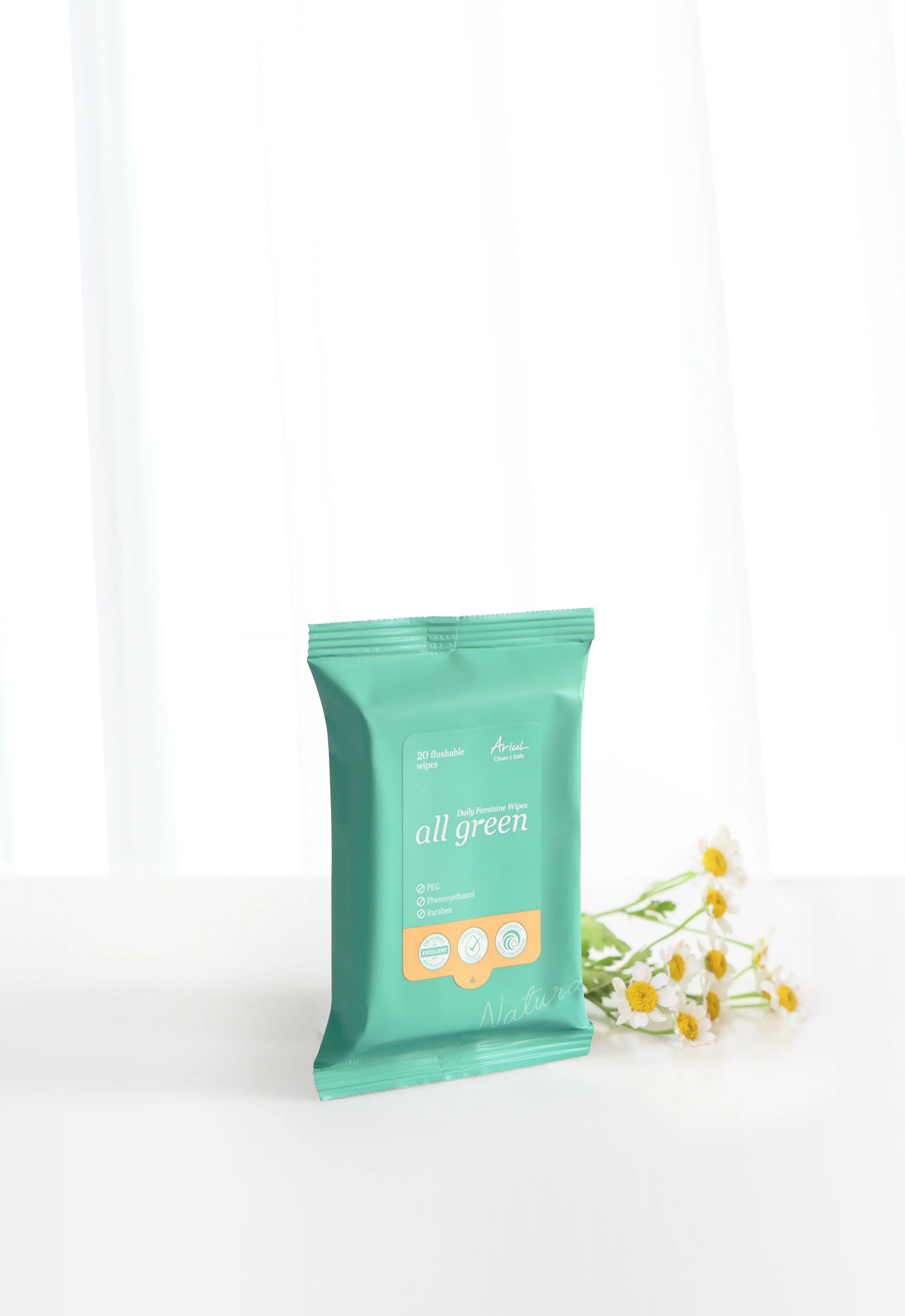 Clean & Safe All Green Feminine Wipes - 20 Wipes