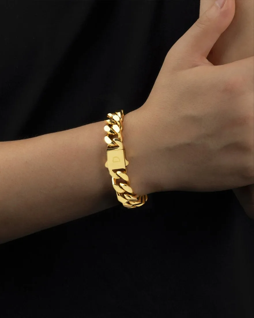 CLEAN BOXED CUBANA BRACELET. - 11MM GOLD