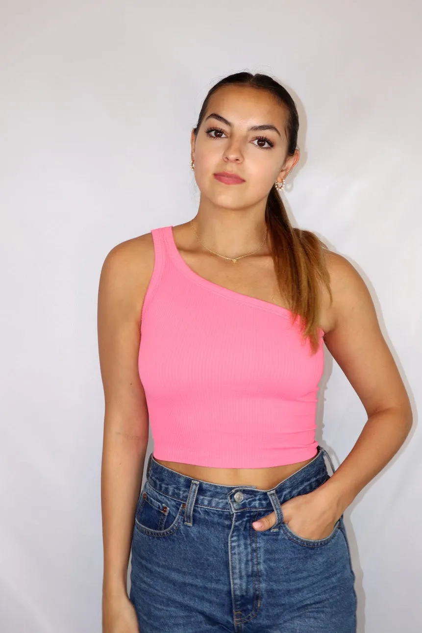 Cold Shoulder Tank Bubblegum