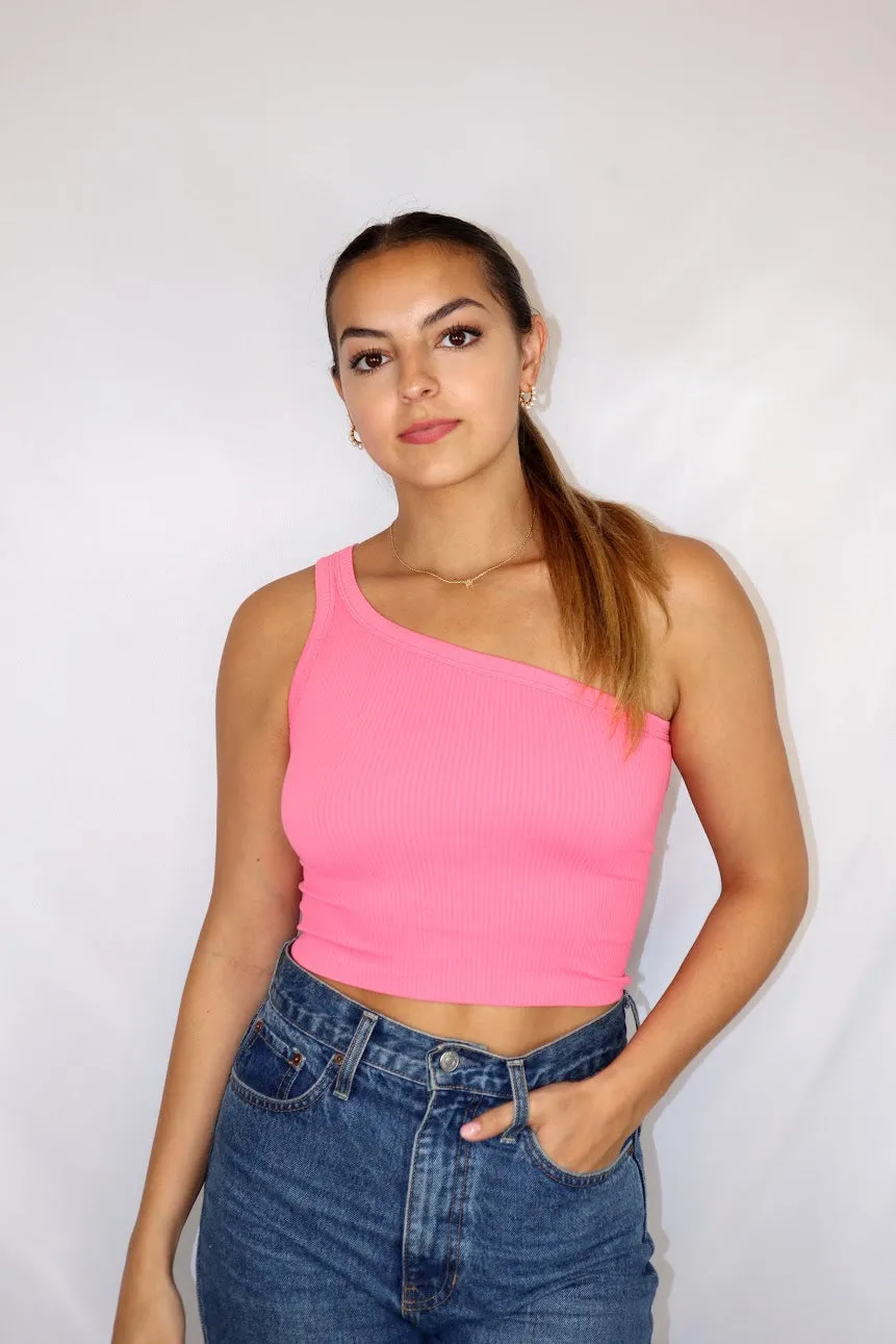 Cold Shoulder Tank Bubblegum